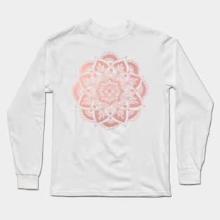 Rose Gold Mandala Flower Long Sleeve T-Shirt